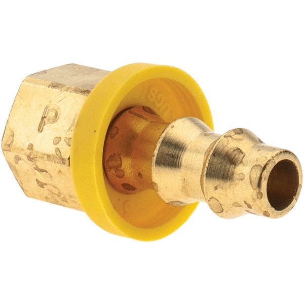 Barbed Push-On Hose Female Swivel: 7/16-24 UNF, Brass