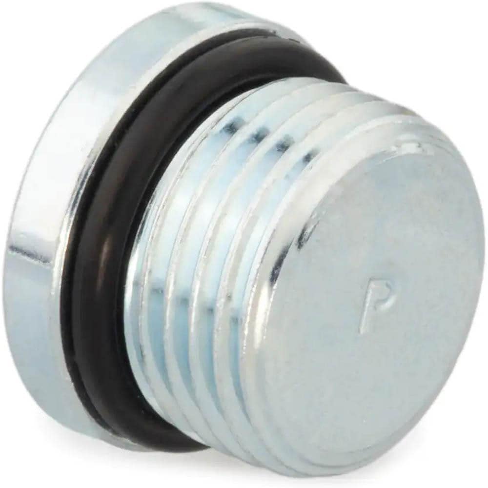 Industrial Pipe Hex Socket Plug: 9/16-18 Male Thread, Male Straight Thread O-Ring