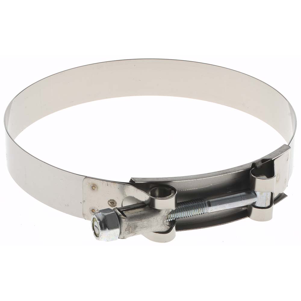 T-Bolt Hose Clamp: 4.5 to 4.81" Hose, 3/4" Wide, Stainless Steel