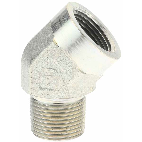 Industrial Pipe 45 ° Street Elbow: 3/4" Female Thread, 3/4" Male Thread, MNPTF x FNPTF