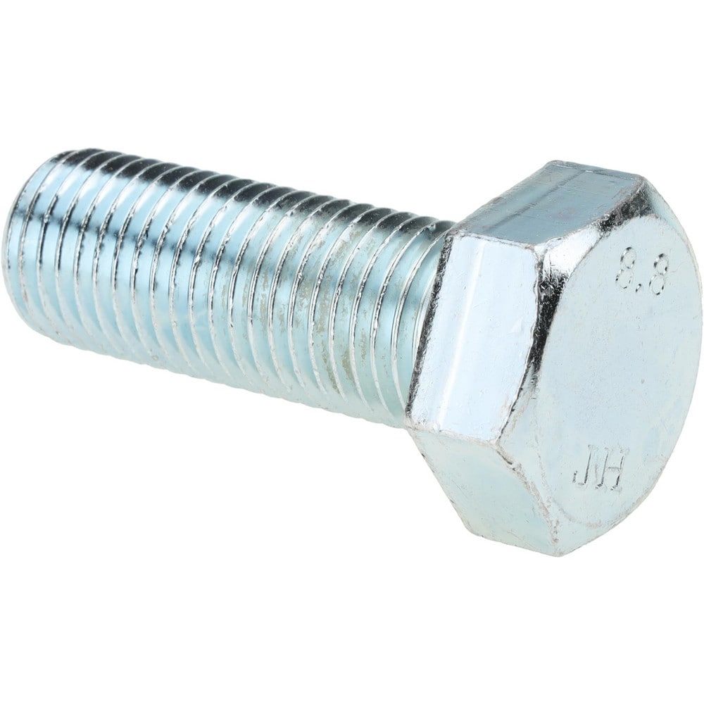 Hex Head Cap Screw: M30 x 3.50 x 80 mm, Grade 8.8 Steel, Zinc-Plated