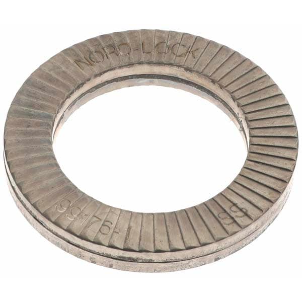 Wedge Lock Washer: 0.918" OD, 0.608" ID, Stainless Steel, 316L