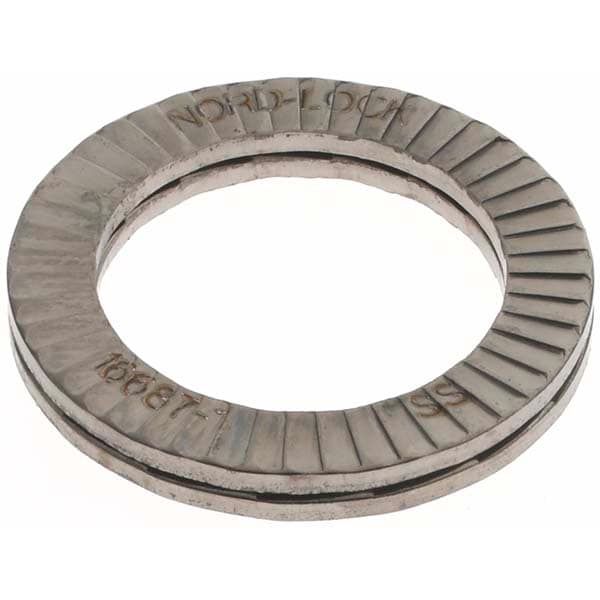 Wedge Lock Washer: 0.778" OD, 0.538" ID, Stainless Steel, 316L