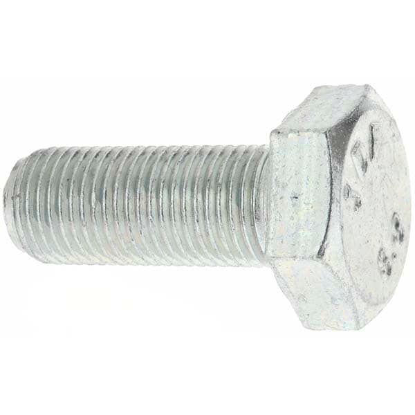 Hex Head Cap Screw: M10 x 1.00 x 25 mm, Grade 8.8 Steel, Zinc-Plated