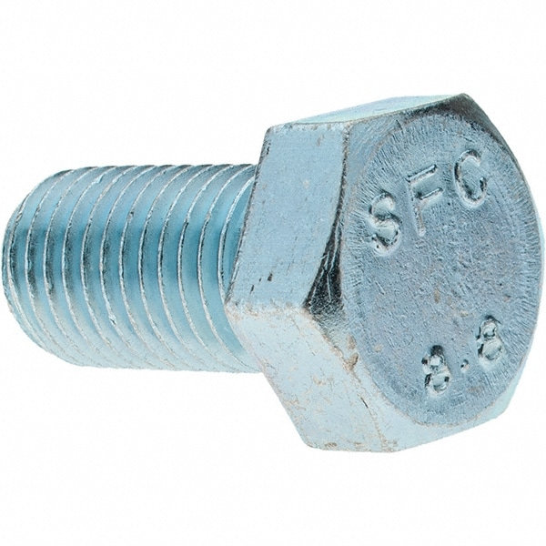 Hex Head Cap Screw: M16 x 2.00 x 30 mm, Grade 8.8 Steel, Zinc-Plated