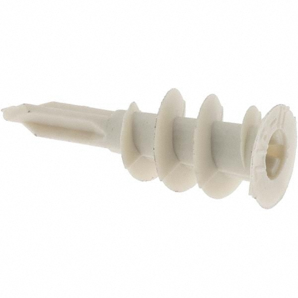 1/2" Diam x 1-5/8" OAL, Nylon Self Drilling Drywall & Hollow Wall Anchor