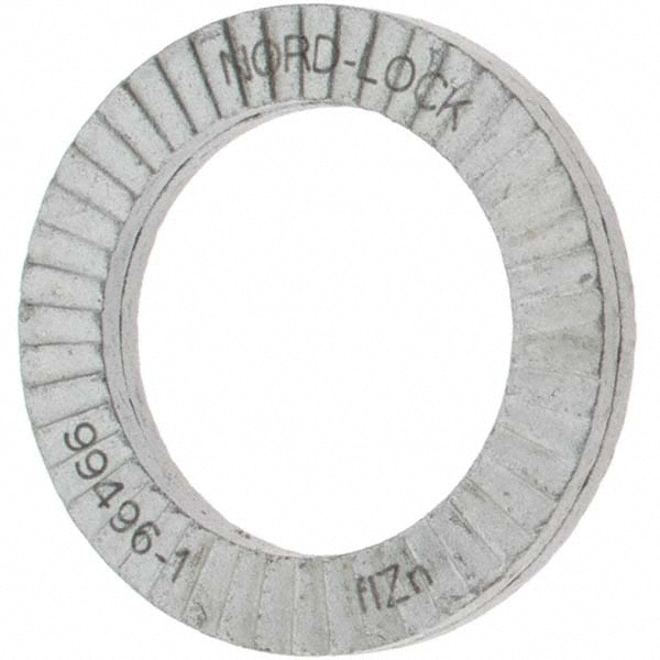 Wedge Lock Washer: 0.778" OD, 0.538" ID, Steel, Grade 2, Zinc-Plated