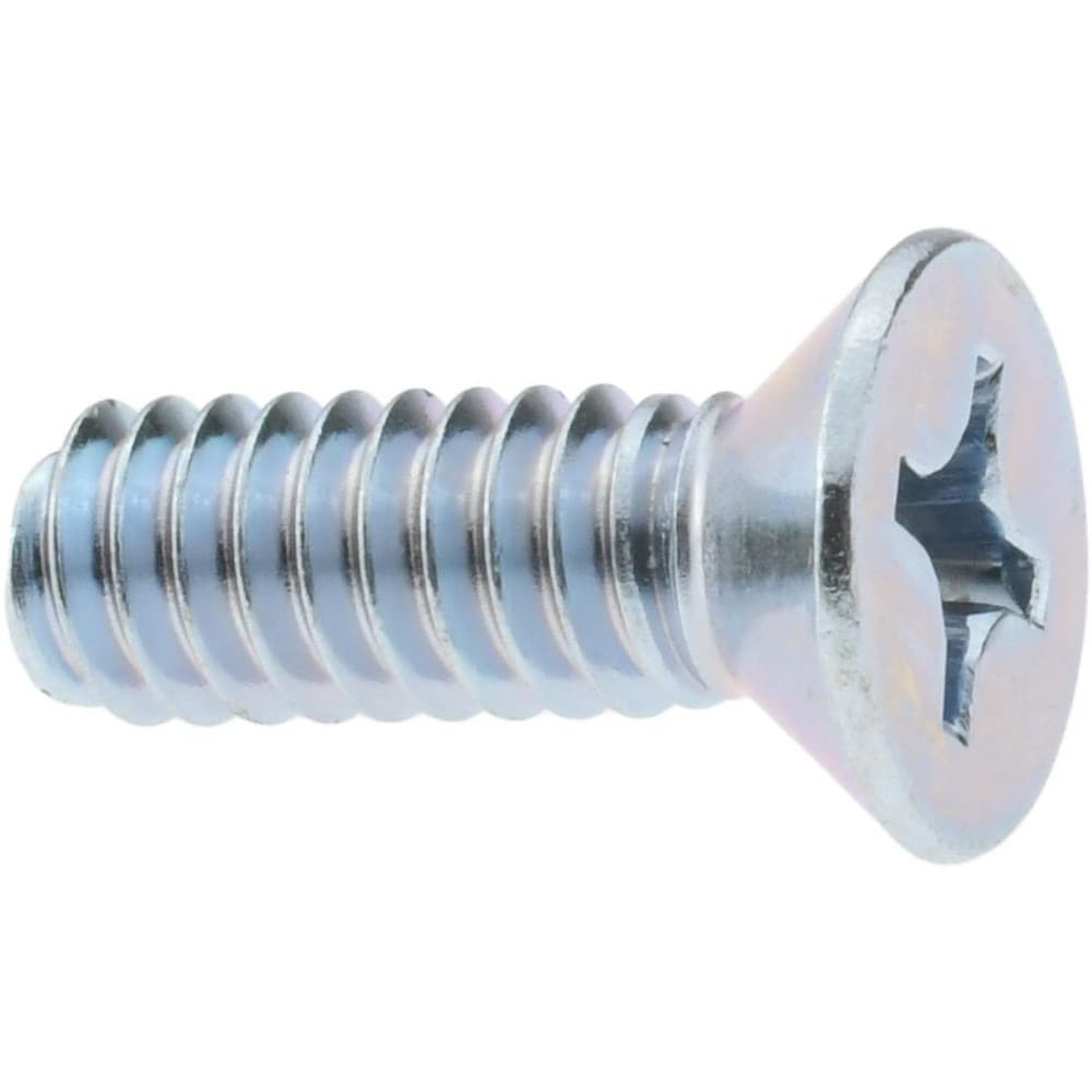 Machine Screw: 1/4-20 x 3/4" OAL, Flat Head, Phillips