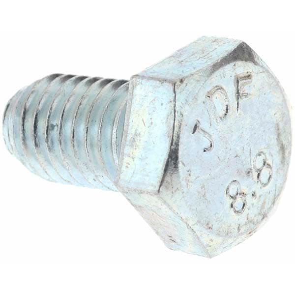 Hex Head Cap Screw: M8 x 1.25 x 14 mm, Grade 8.8 Steel, Zinc-Plated