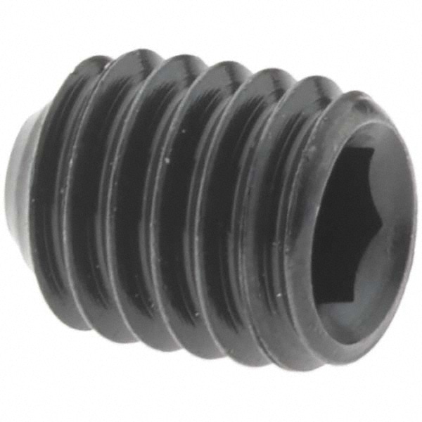 Set Screw: M5 x 0.80 x 6 mm, Cup Point, Alloy Steel, Grade 14.9 (45H)