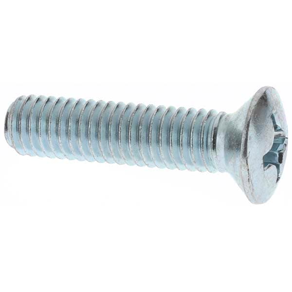 Machine Screw: M6x1 x 25.00 mm  Length Under Head, Oval Head, Phillips