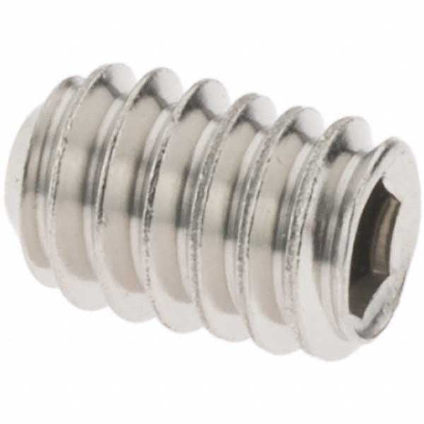Set Screw: 1/4-20 x 3/8", Cup Point, Stainless Steel, Grade 316