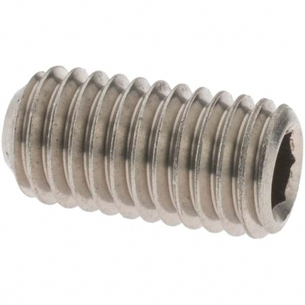 Set Screw: 1/2-13 x 1", Cup Point, Stainless Steel, Grade 316