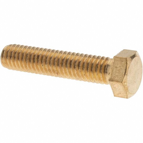 Hex Head Cap Screw: 3/8-16 x 1-1/2", Brass
