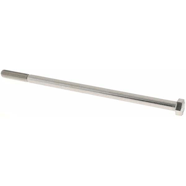 Hex Head Cap Screw: 3/8-16 x 8", Grade 18-8 Stainless Steel, Uncoated