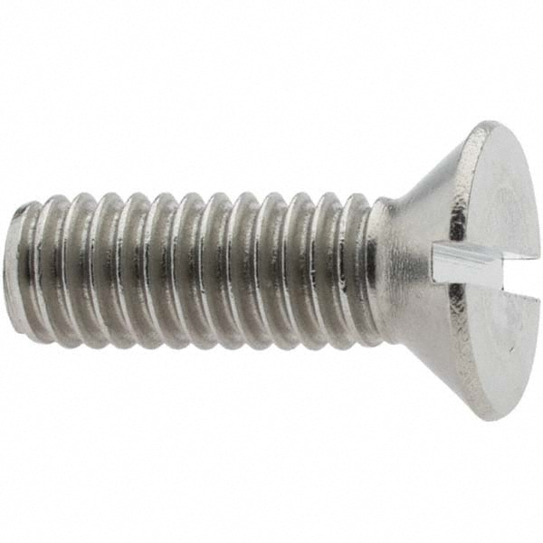 Machine Screw: 5/16-18 x 1" OAL, Flat Head, Slotted