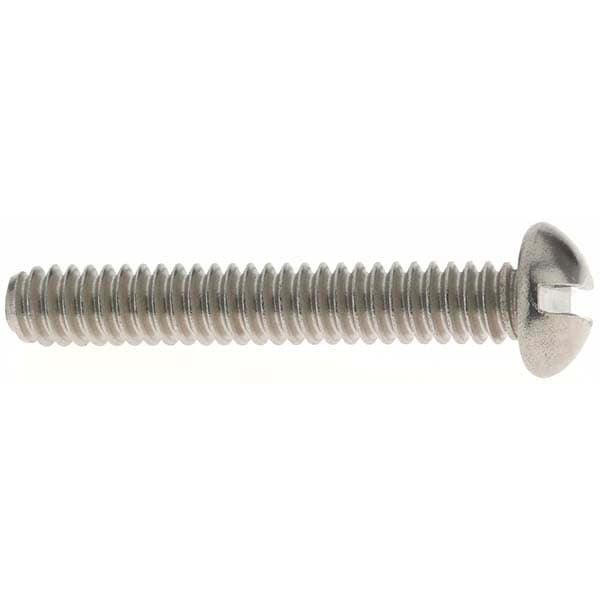 Machine Screw: #10-24 x 1-1/4" Length Under Head, Round Head, Slotted
