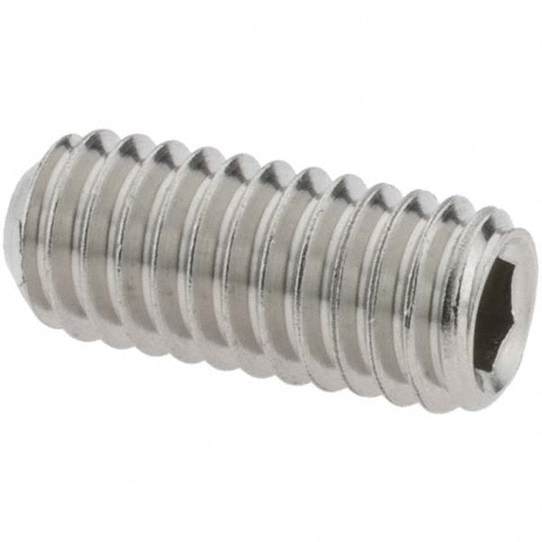 Set Screw: 5/16-18 x 3/4", Cup Point, Stainless Steel, Grade 18-8