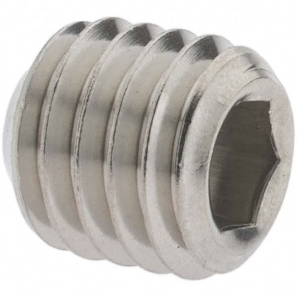 Set Screw: 1/2-13 x 1/2", Cup Point, Stainless Steel, Grade 18-8