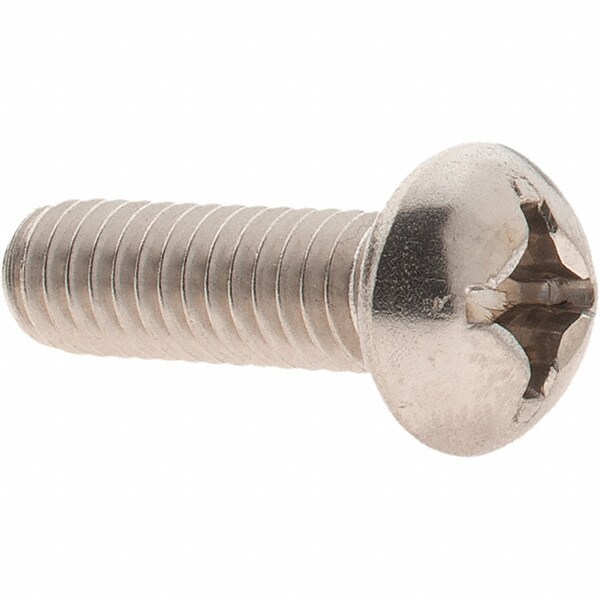 Machine Screw: #12-24 x 3/4" Length Under Head, Round Head, Phillips