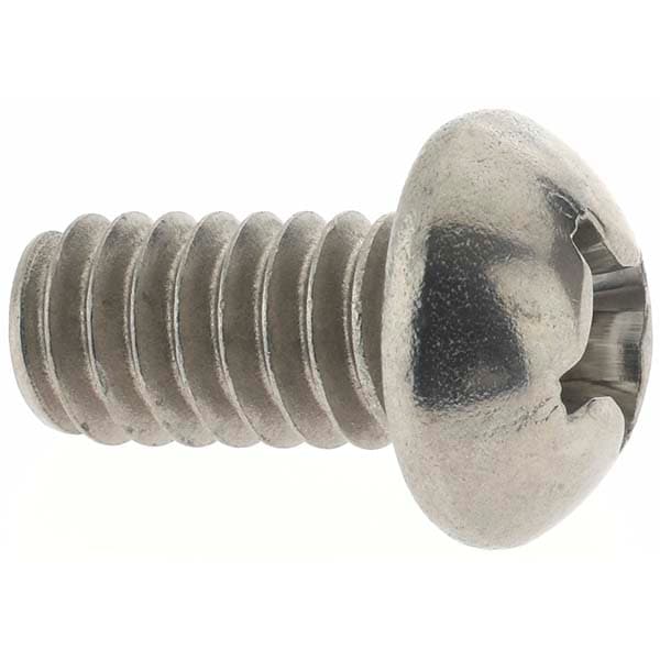 Machine Screw: 1/4-20 x 1/2", Round Head, Phillips