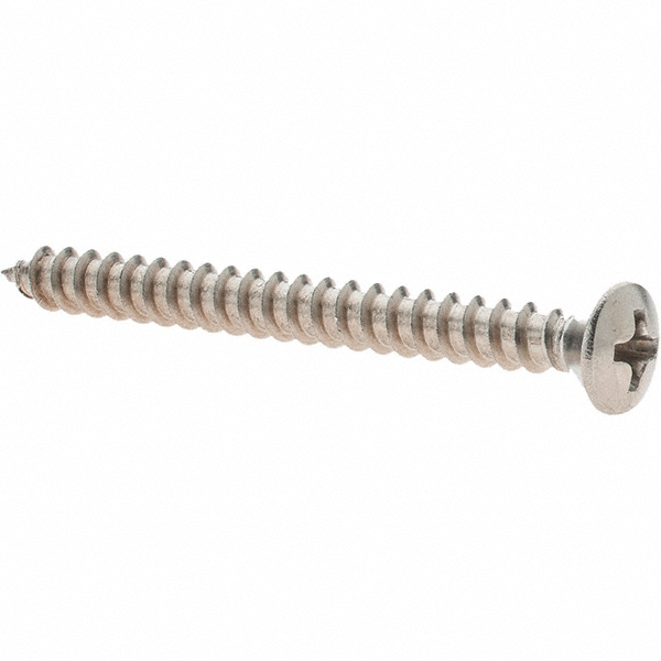 Sheet Metal Screw: #8, Oval Head, Phillips