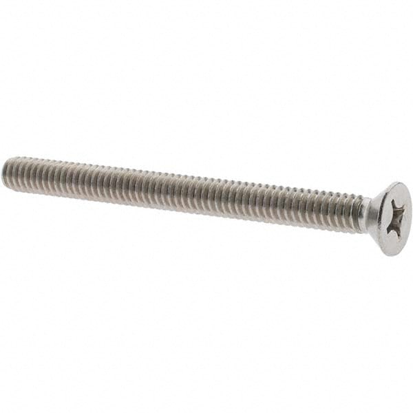 Machine Screw: 1/4-20 x 3" OAL, Flat Head, Phillips