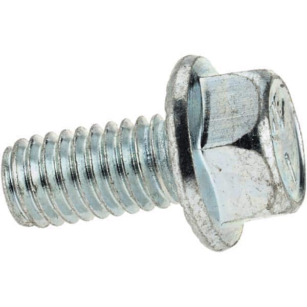 Value Collection Serrated Flange Bolt: 3/8-16 UNC, 3/4″ Length Under Head,  Fully Threaded 70937396 MSC Industrial Supply