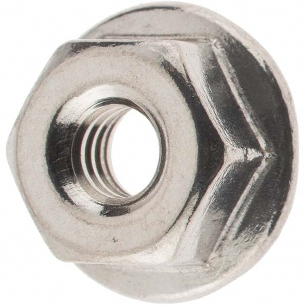 #8-32, 15/32" Flange Diam, Serrated Flange Nut
