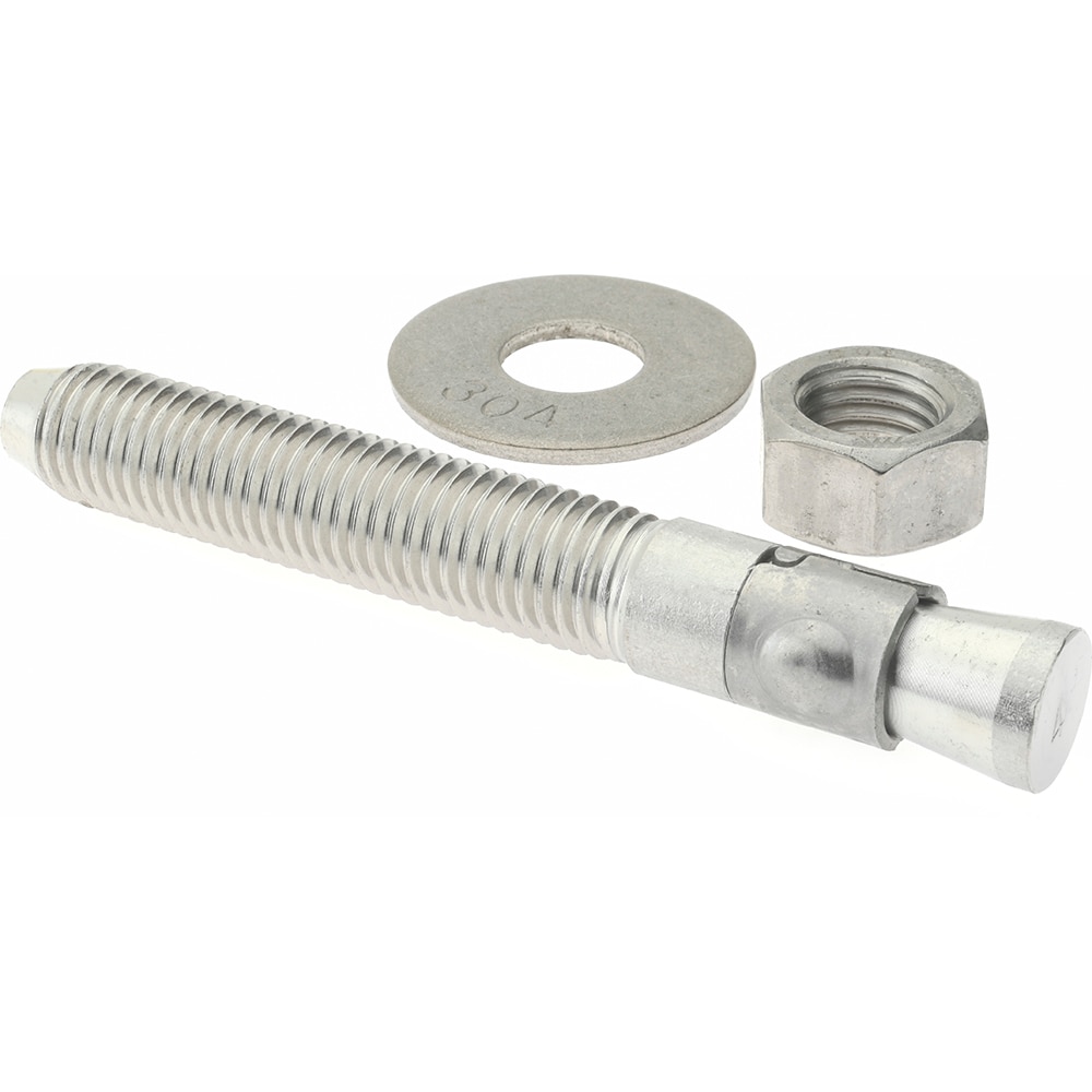 Concrete Wedge Anchor: 3/4" Dia, 5-1/2" OAL, 3-3/8" Min Embedment