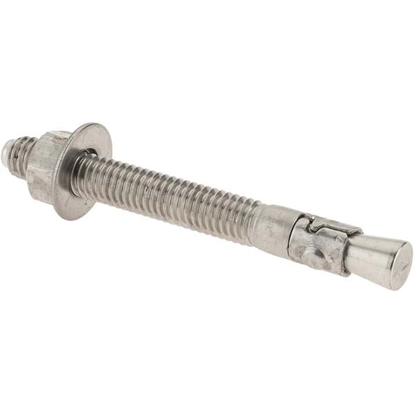 Concrete Wedge Anchor: 3/8" Dia, 3-1/2" OAL, 1-5/8" Min Embedment