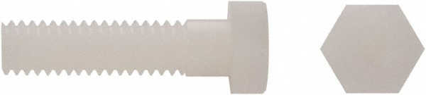 Hex Head Cap Screw: 5/16-18 x 1/2", Grade 6/6 Nylon, Uncoated