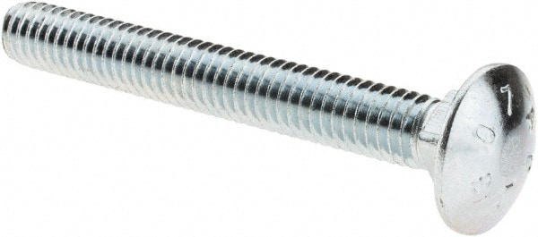 Carriage Bolt: 5/16-18, 2-1/2" Length Under Head, Square Neck