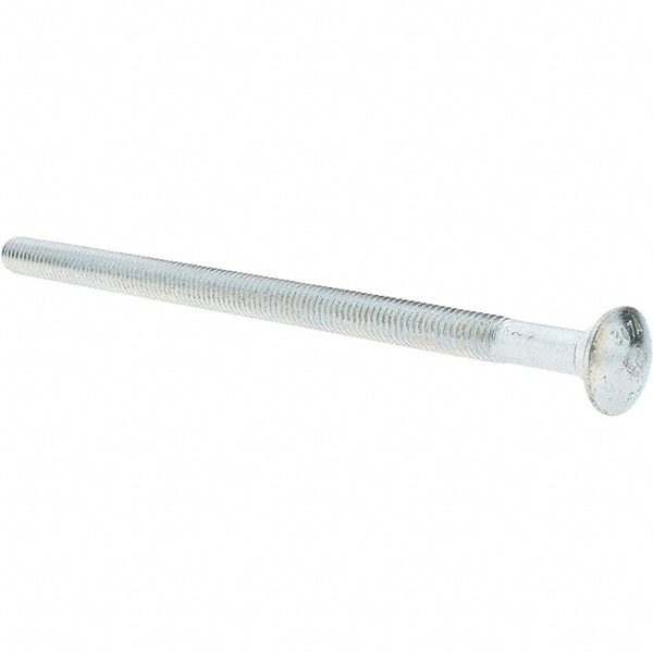 Carriage Bolt: 3/8-16, 7" Length Under Head, Square Neck