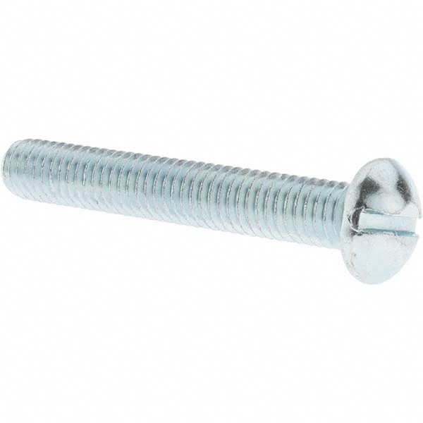 Machine Screw: 3/8-16 x 2-1/2" Length Under Head, Round Head, Slotted