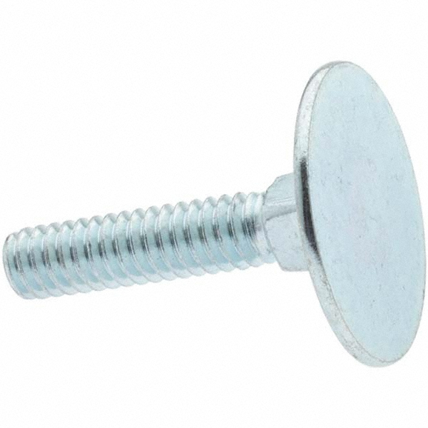 1/4-20, 1-1/4" OAL, 31/32" Head Diam, Steel Elevator Bolt - Zinc-Plated Finish, Flat Head, UNC Thread, Grade 2