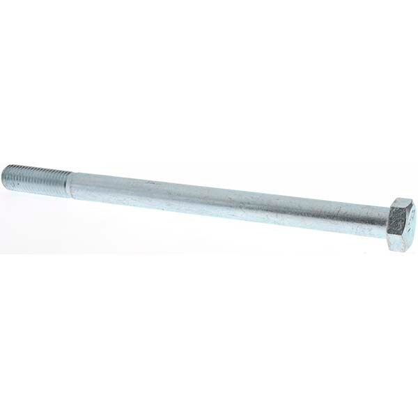 Hex Head Cap Screw: 3/4-10 x 11", Grade 5 Steel, Zinc-Plated