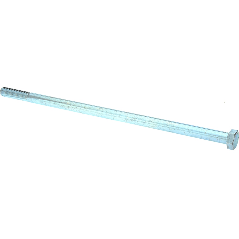 Hex Head Cap Screw: 1/2-13 x 12", Grade 5 Steel, Zinc-Plated
