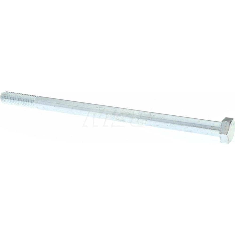 Hex Head Cap Screw: 1/2-13 x 9", Grade 5 Steel, Zinc-Plated