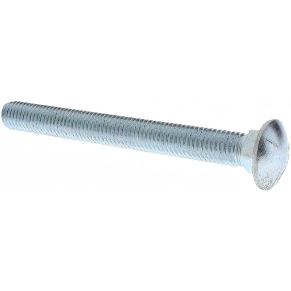 Carriage Bolt: 5/8-11, 6" Length Under Head, Square Neck