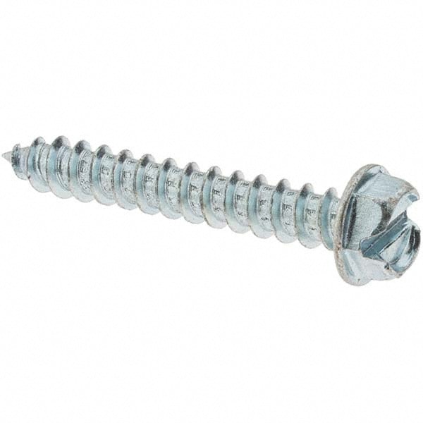 Value Collection - Sheet Metal Screw: #12, Hex Washer Head, Slotted ...