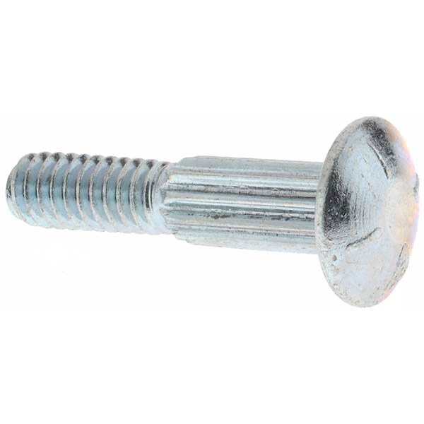 Carriage Bolt: 1/4-20, 1-1/4" Length Under Head, Ribbed Neck