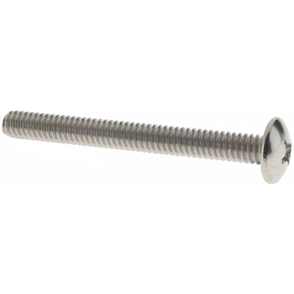 Machine Screw: 1/4-20 x 2-1/2" Length Under Head, Truss Head, Phillips
