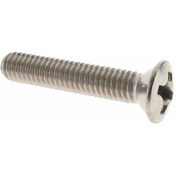 Machine Screw: 5/16-18 x 1-3/4", Oval Head, Phillips