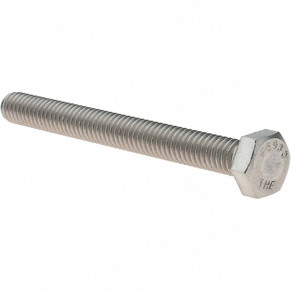 Hex Head Cap Screw: 5/16-18 x 3", Grade 18-8 Stainless Steel