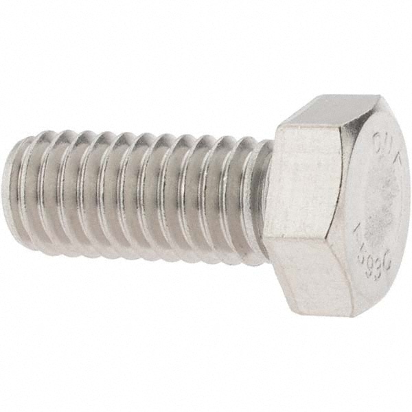 Hex Head Cap Screw: 3/8-16 x 7/8", Grade 18-8 Stainless Steel