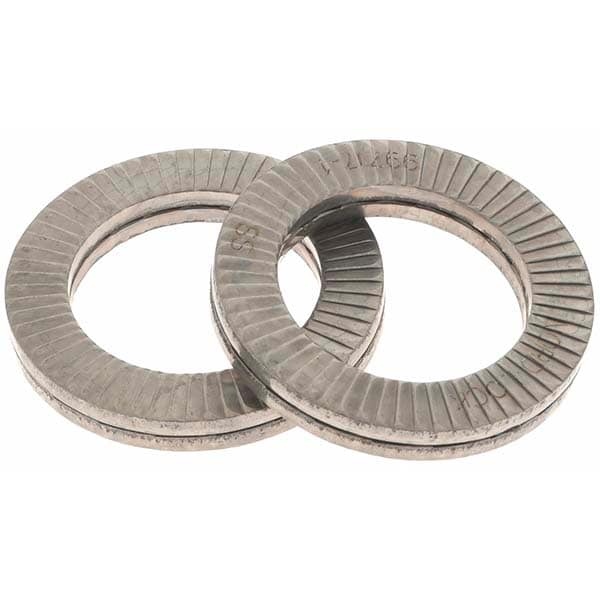 Wedge Lock Washer: 0.918" OD, 0.608" ID, Stainless Steel, 316L