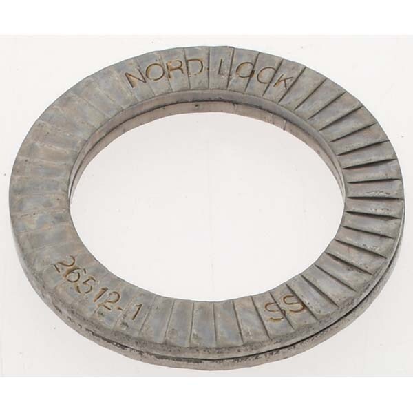 Wedge Lock Washer: 0.778" OD, 0.538" ID, Stainless Steel, 316L
