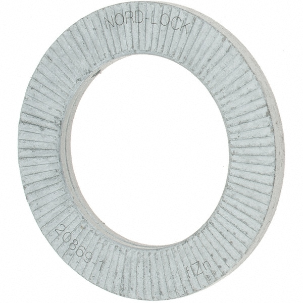 Wedge Lock Washer: 1.5354" OD, 1.0039" ID, Grade 2, Zinc-Plated