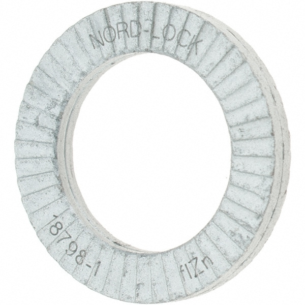Wedge Lock Washer: 0.7677" OD, 0.5197" ID, Grade 2, Zinc-Plated